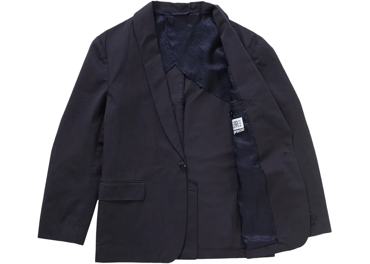 Мужской костюм из хлопка Supreme MM6 Maison Margiela Washed Cotton Suit, Navy — фото 3