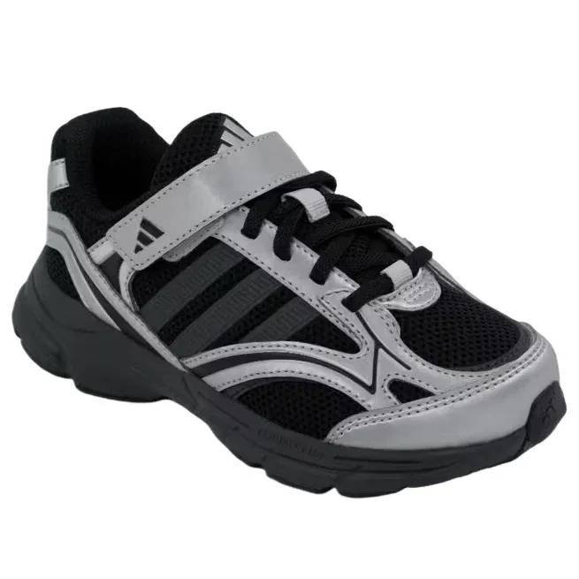 Детские кроссовки с сетчатым верхом Spiritain EL 'Black Grey Silver' adidas, Core Black / Grey Six / Silver Metallic — фото 3