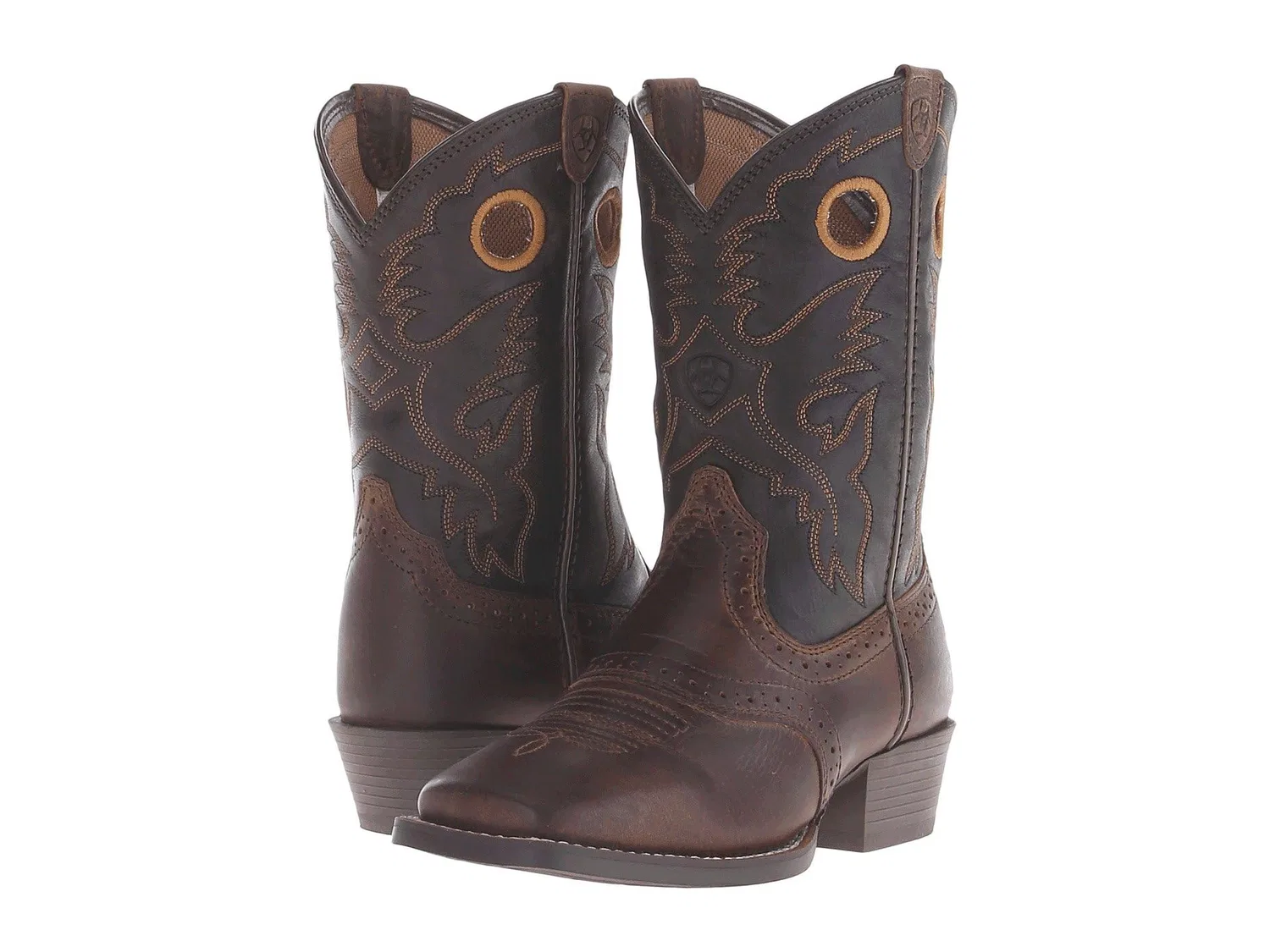 Детские сапоги для мальчиков и девочек ковбойские Heritage Roughstock ARIAT, Brown Aged Black