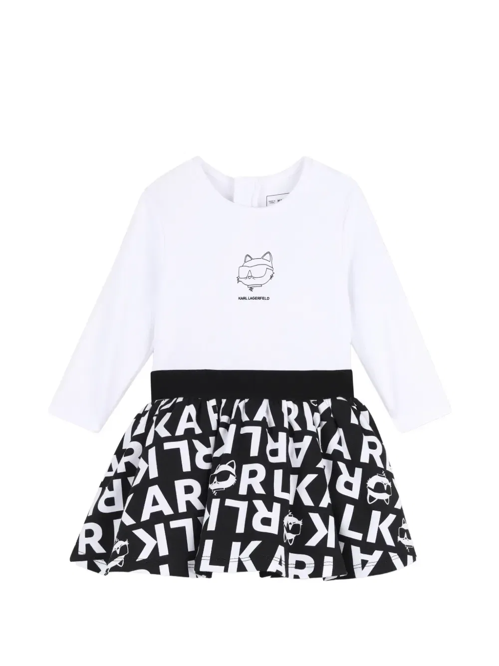 Платье с длинными рукавами и логотипом Karl Lagerfeld Kids, белый