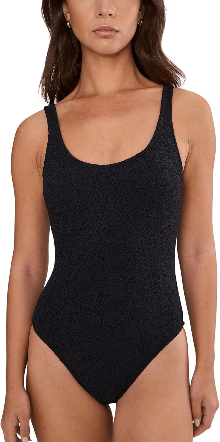 Женский цельный купальник с текстурой паке Nike Shoreline, Black