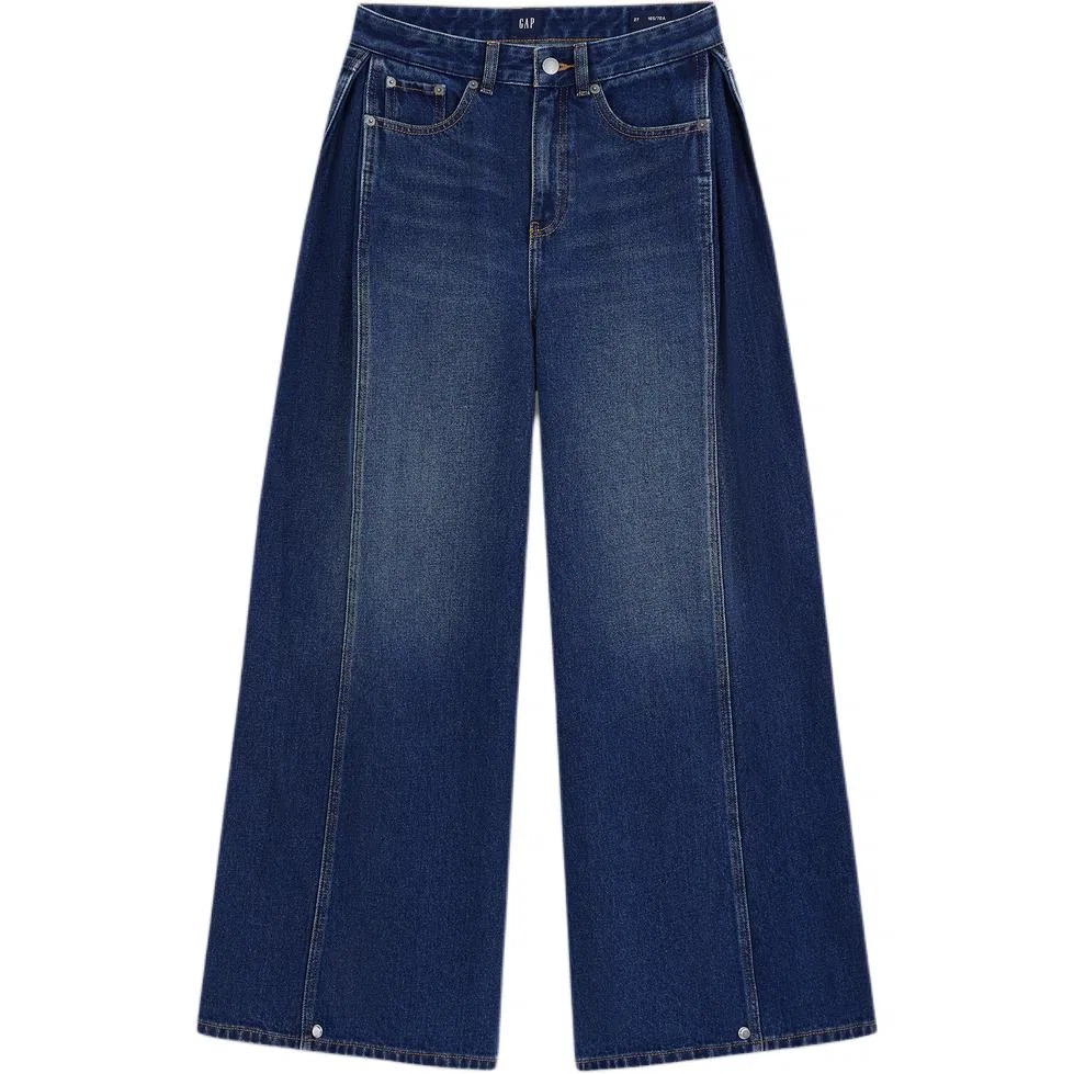 Женские джинсы широкие с заниженной талией Dark Color Washed GAP, Dark Color Washed