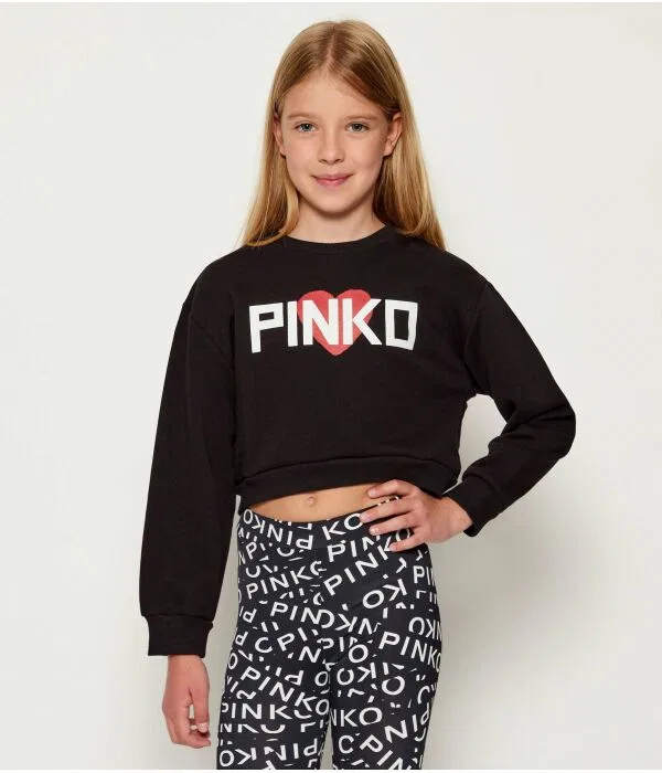 Детская толстовка для девочек укороченная Pinko Up, черный