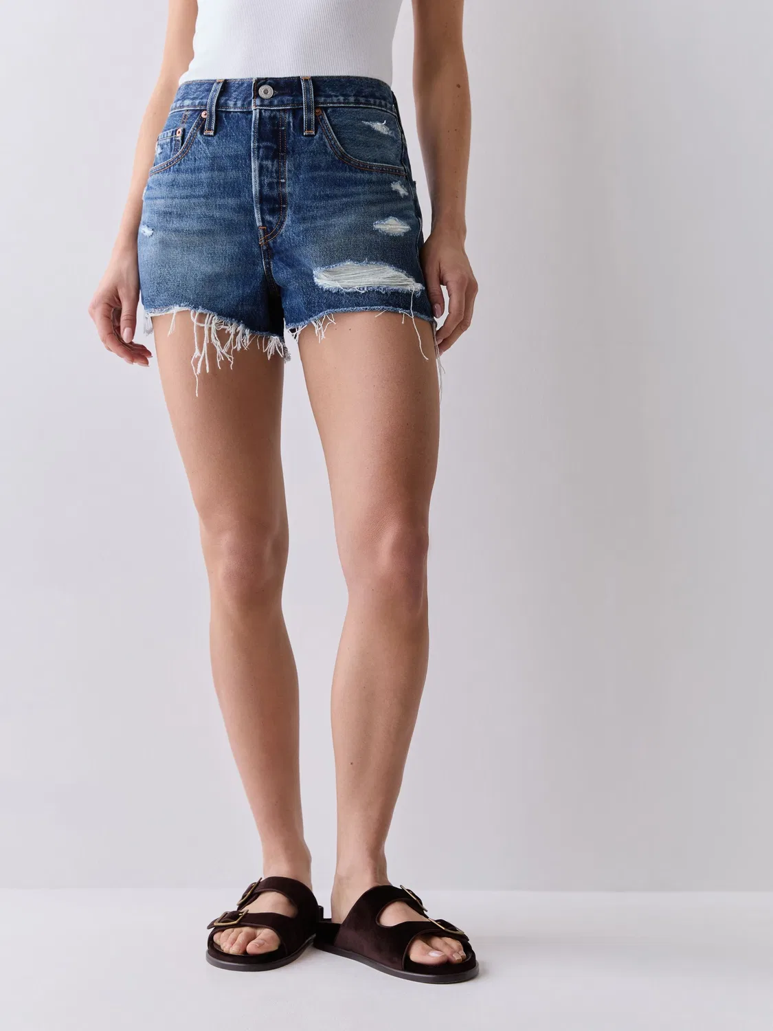 Шорты джинсовые 501 Original Levi's, средне-синий — фото 2