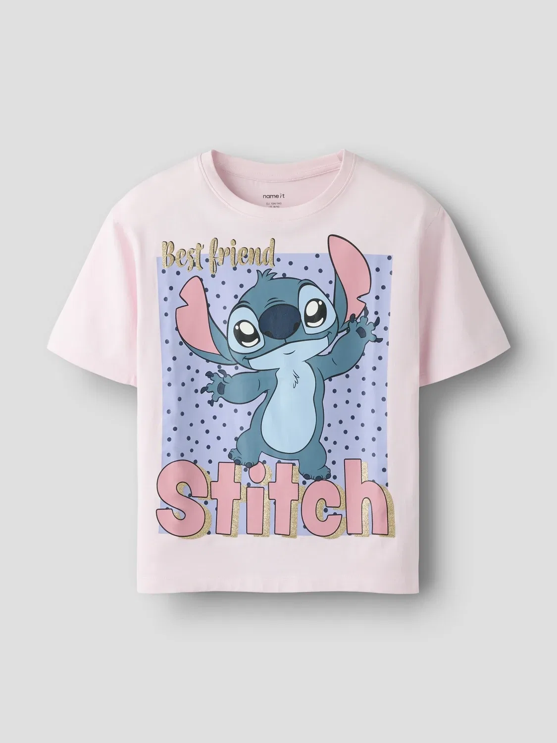 Футболка с принтом Stitch Disney Name It, розовый — фото 4
