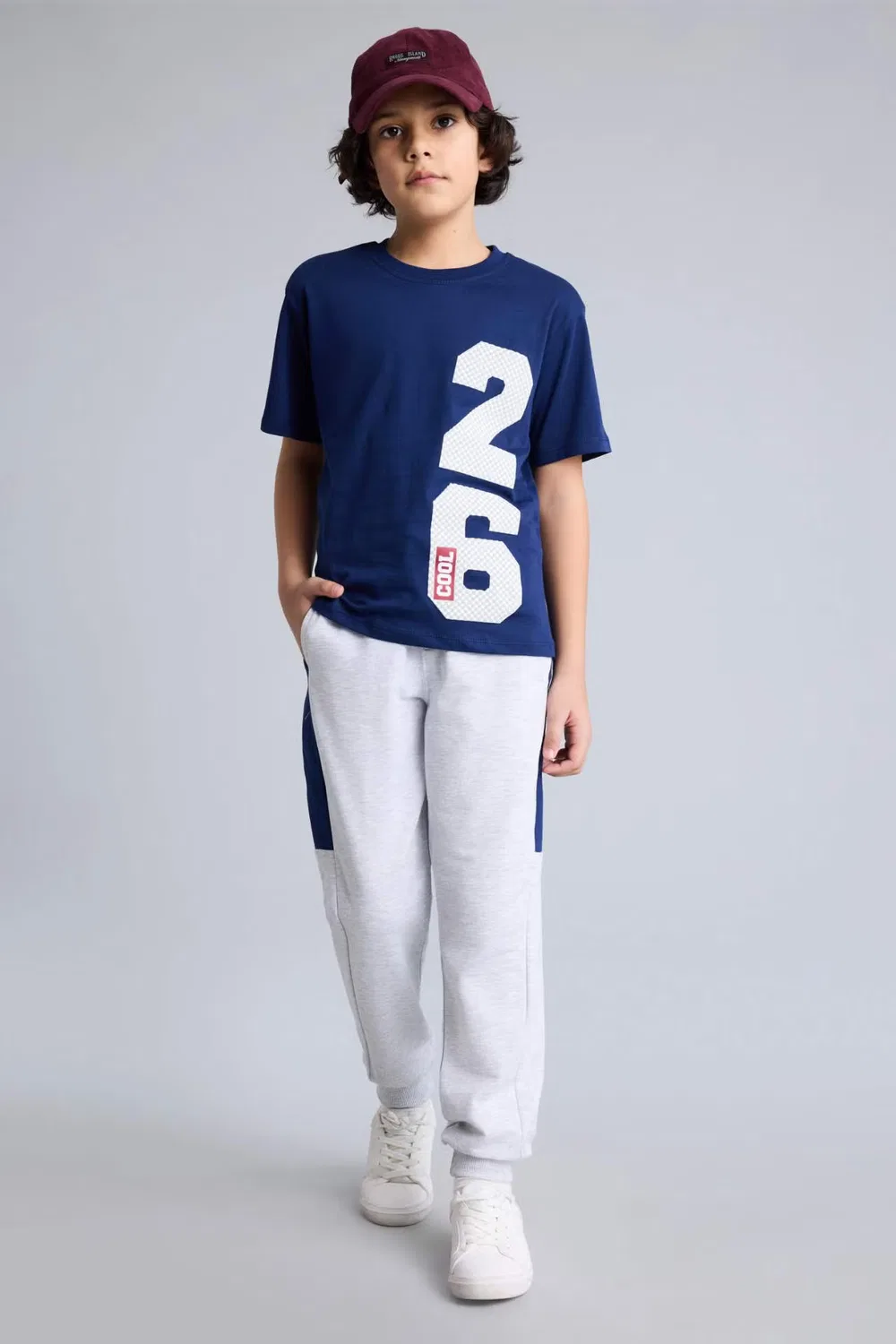 Комплект оверсайз с принтом 2 piece oversize fit set Defacto, темно-синий