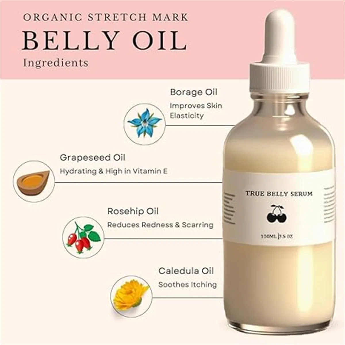 Масло для тела True Belly Serum, Giurui, 100 мл, Вишня — фото 3