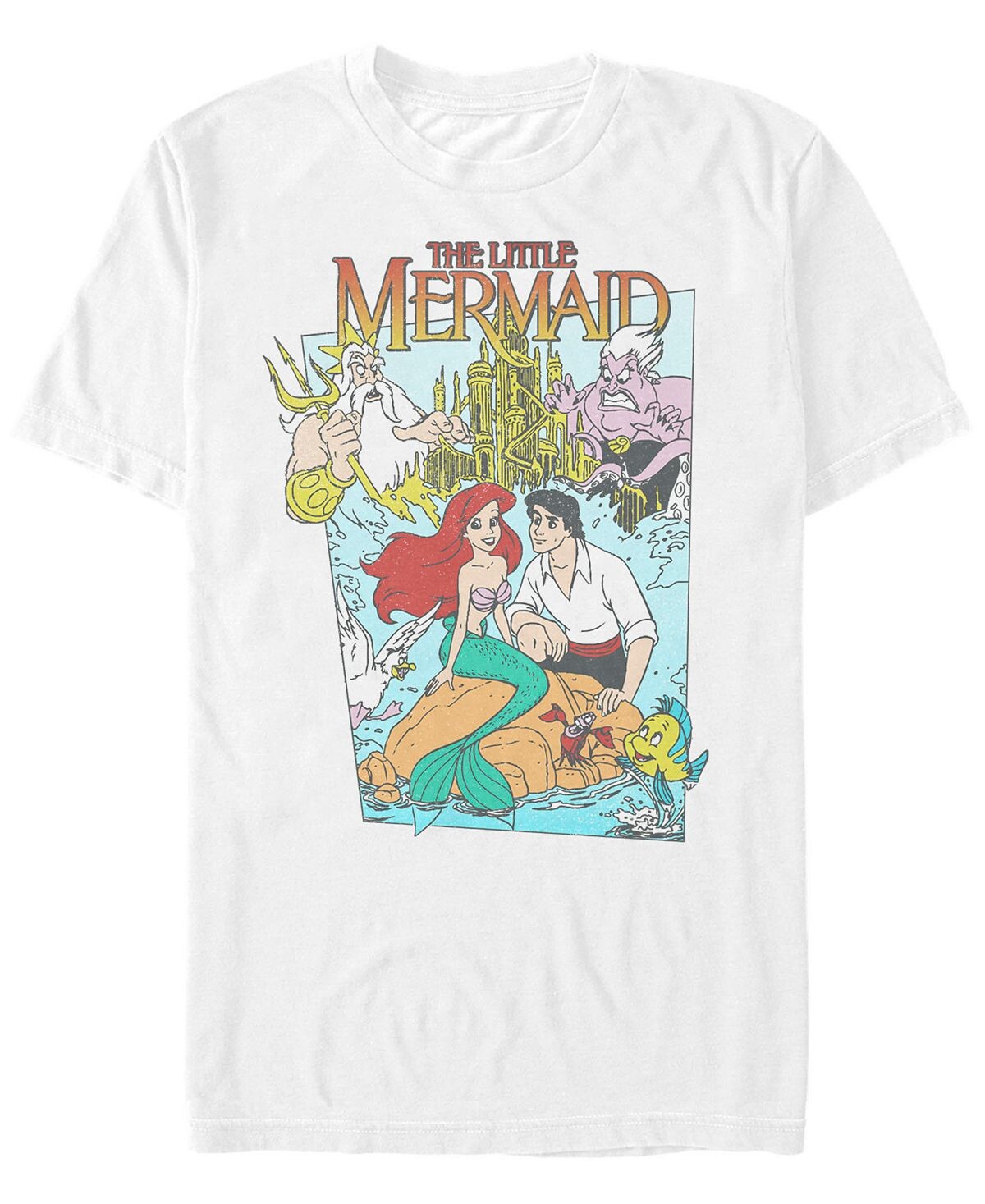 

Мужская футболка с коротким рукавом disney the little mermaid vintage movie cover Fifth Sun, белый