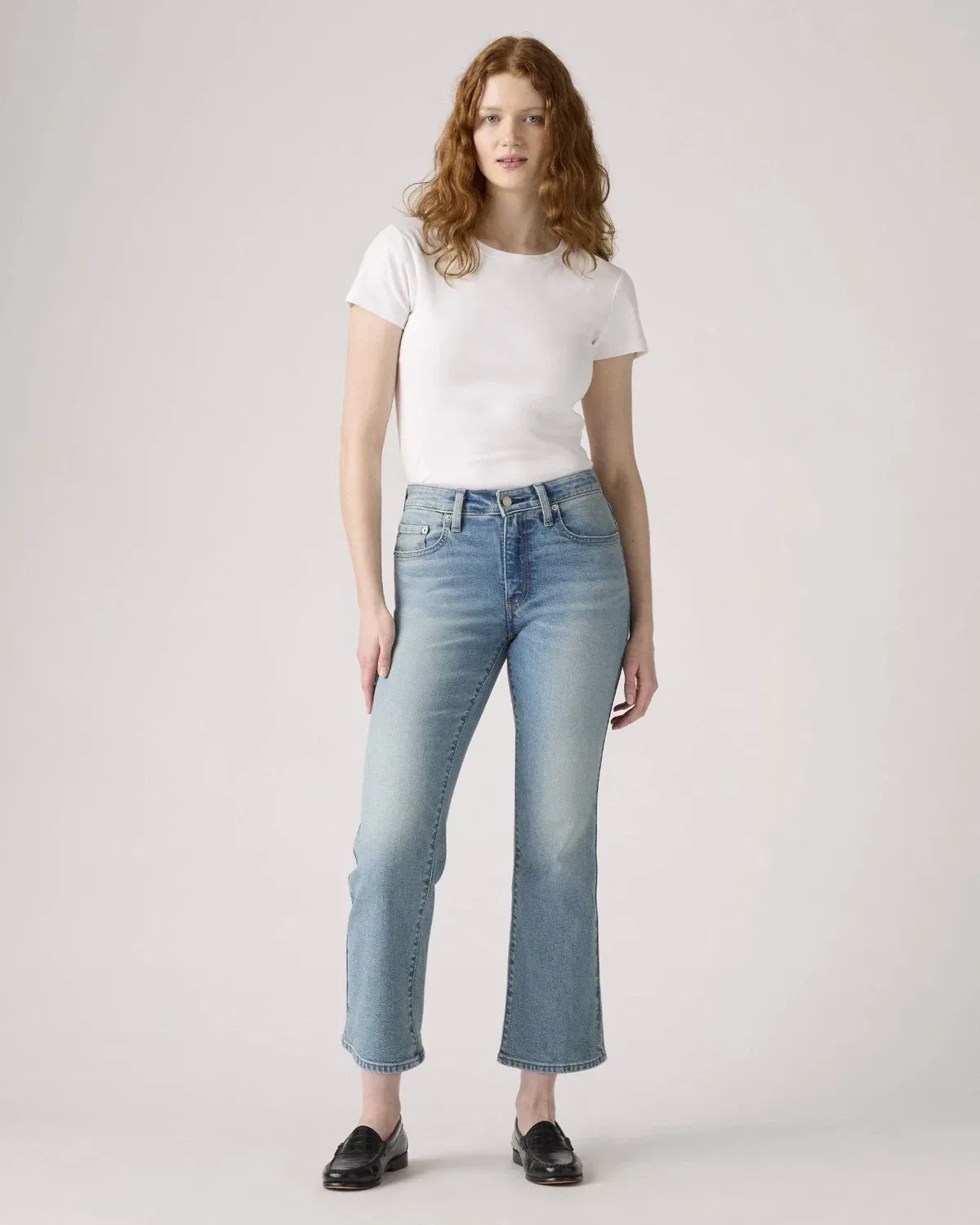 Женские джинсы с высокой посадкой и расклешенным кроем Levi's 725 Kick, синий — фото 2