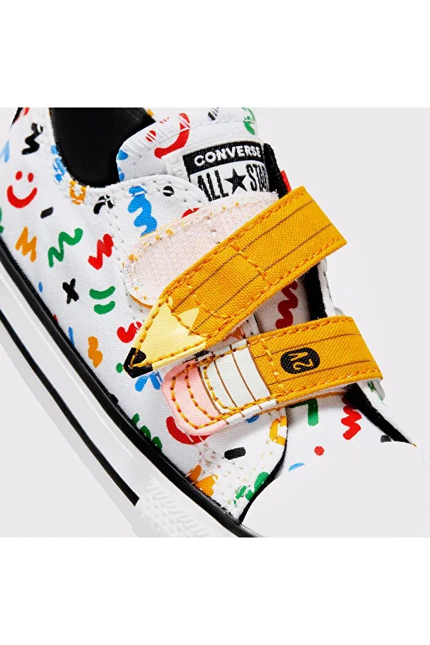 Детские кеды для девочек с принтом Chuck Taylor All Star Converse, White — фото 4