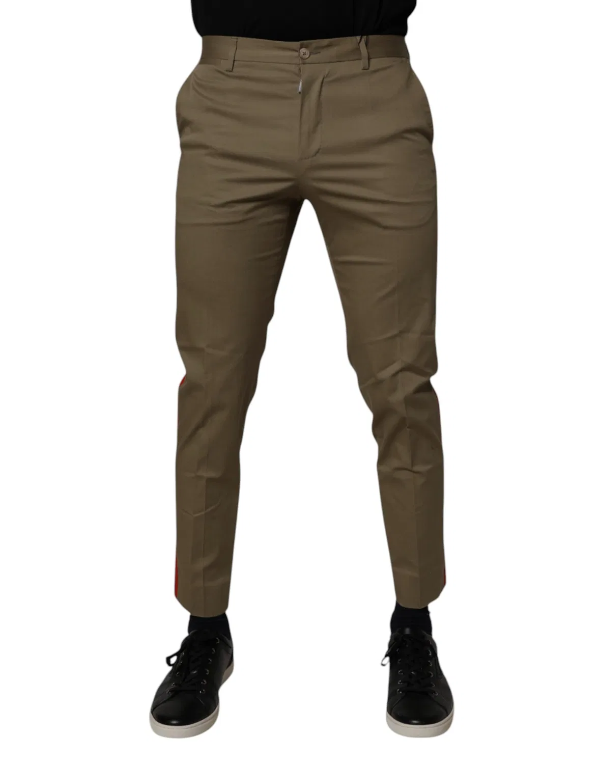 Мужские брюки чинос с логотипом Tapered Pants Dolce & Gabbana, Dark Khaki