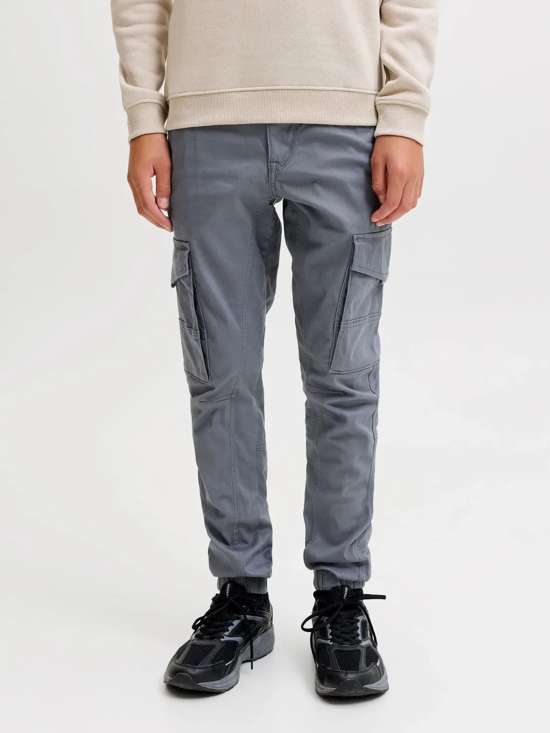 Брюки зауженные Jack & Jones Junior, серый — фото 3