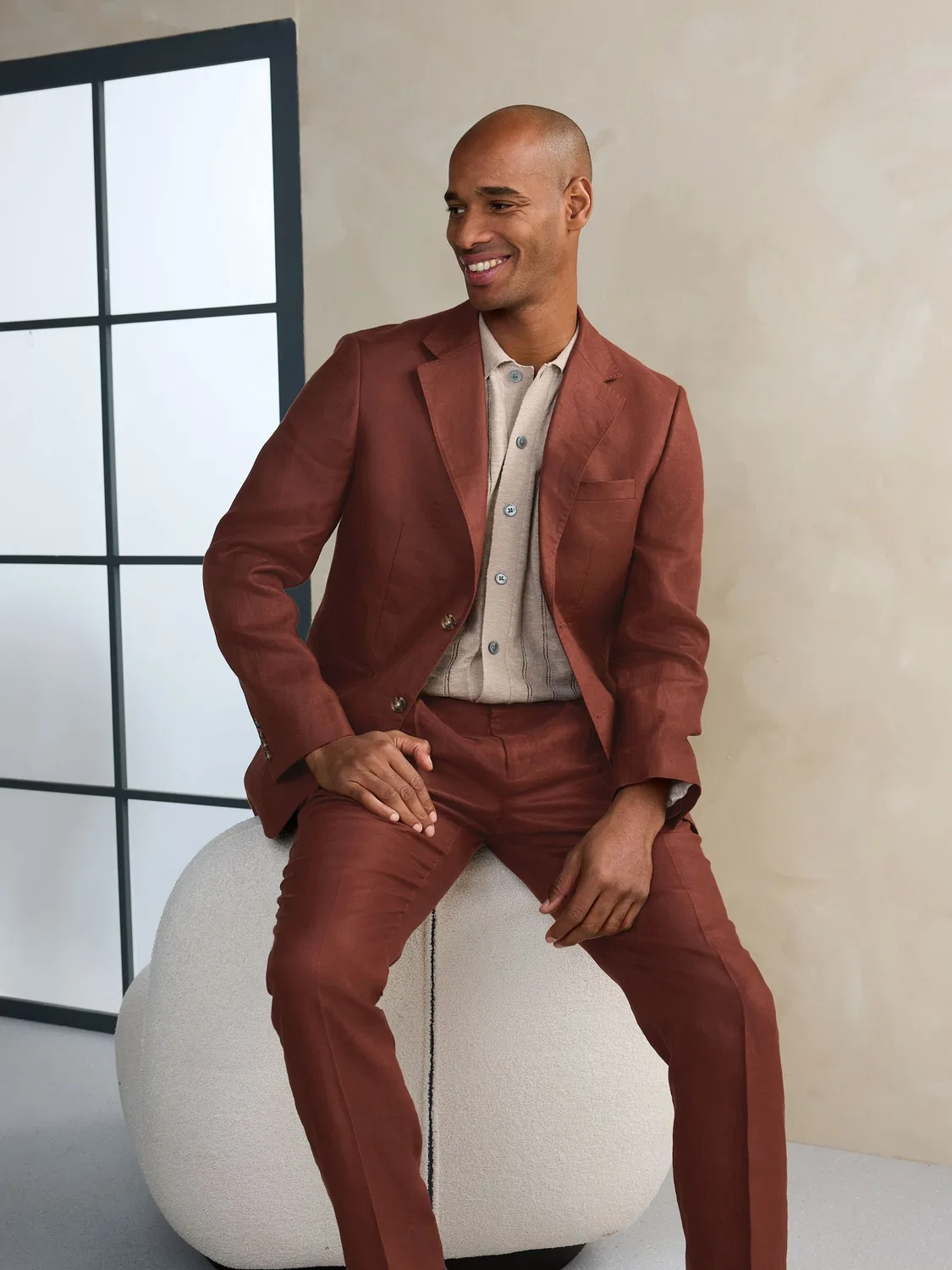 Пиджак Tailored Fit, 100% лен, N.Premium Next, коричневый — фото 4
