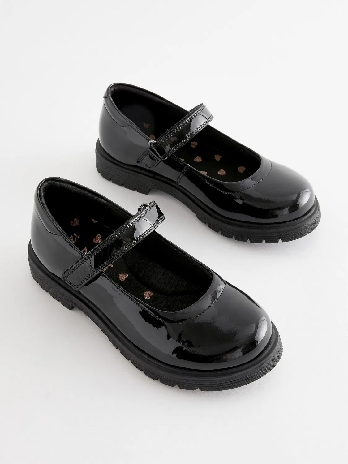 Туфли Мэри Джейн на широкую ногу, кожа Next, Black Patent