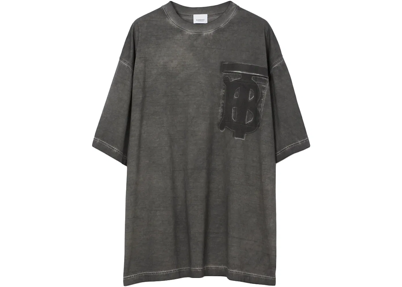 Мужская футболка свободного кроя с принтом Burberry Monogram Motif Cotton Oversized T-shirt Burberry, Charcoal Grey
