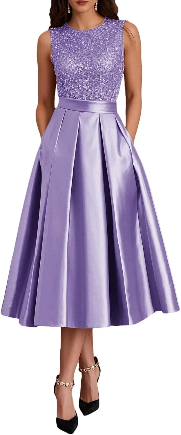 Женское вечернее платье с пайетками Formal Prom Party Dress, Lavender