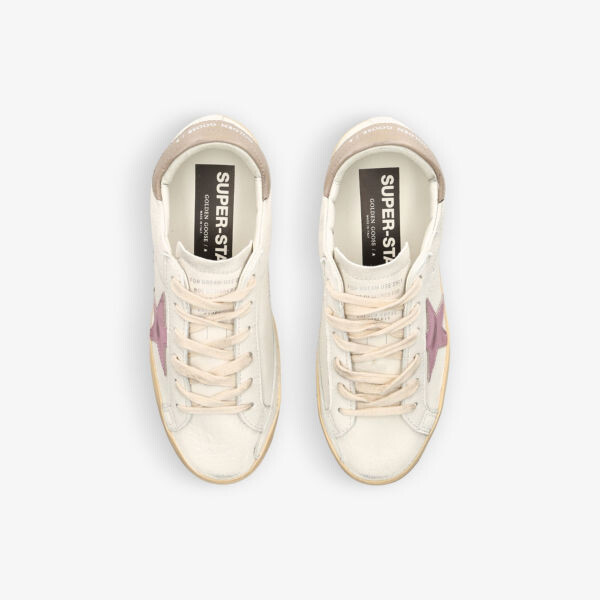 Женские кожаные низкие кеды super-star Golden Goose, белый — фото 2