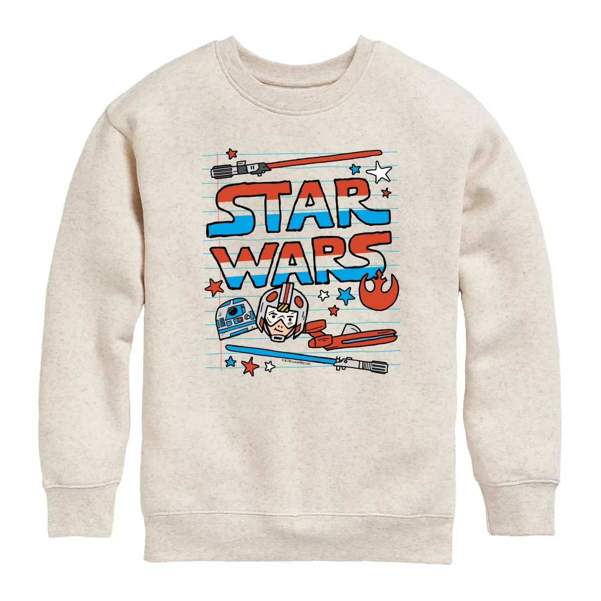 Детский свитшот с длинным рукавом Star Wars Doodle Americana, Natural