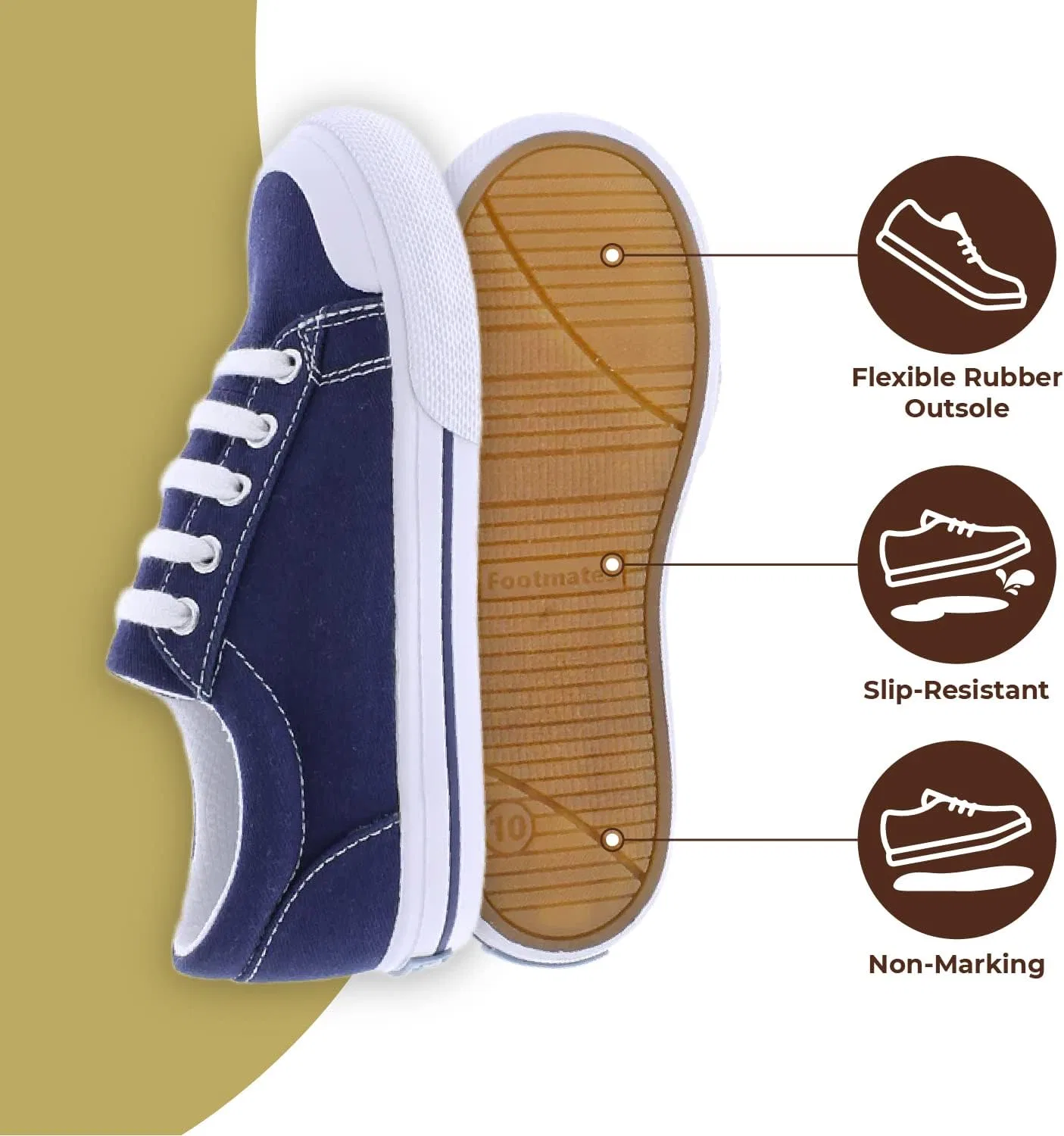 Детские кеды на шнуровке Taylor Lace-Up FOOTMATES, Navy — фото 3