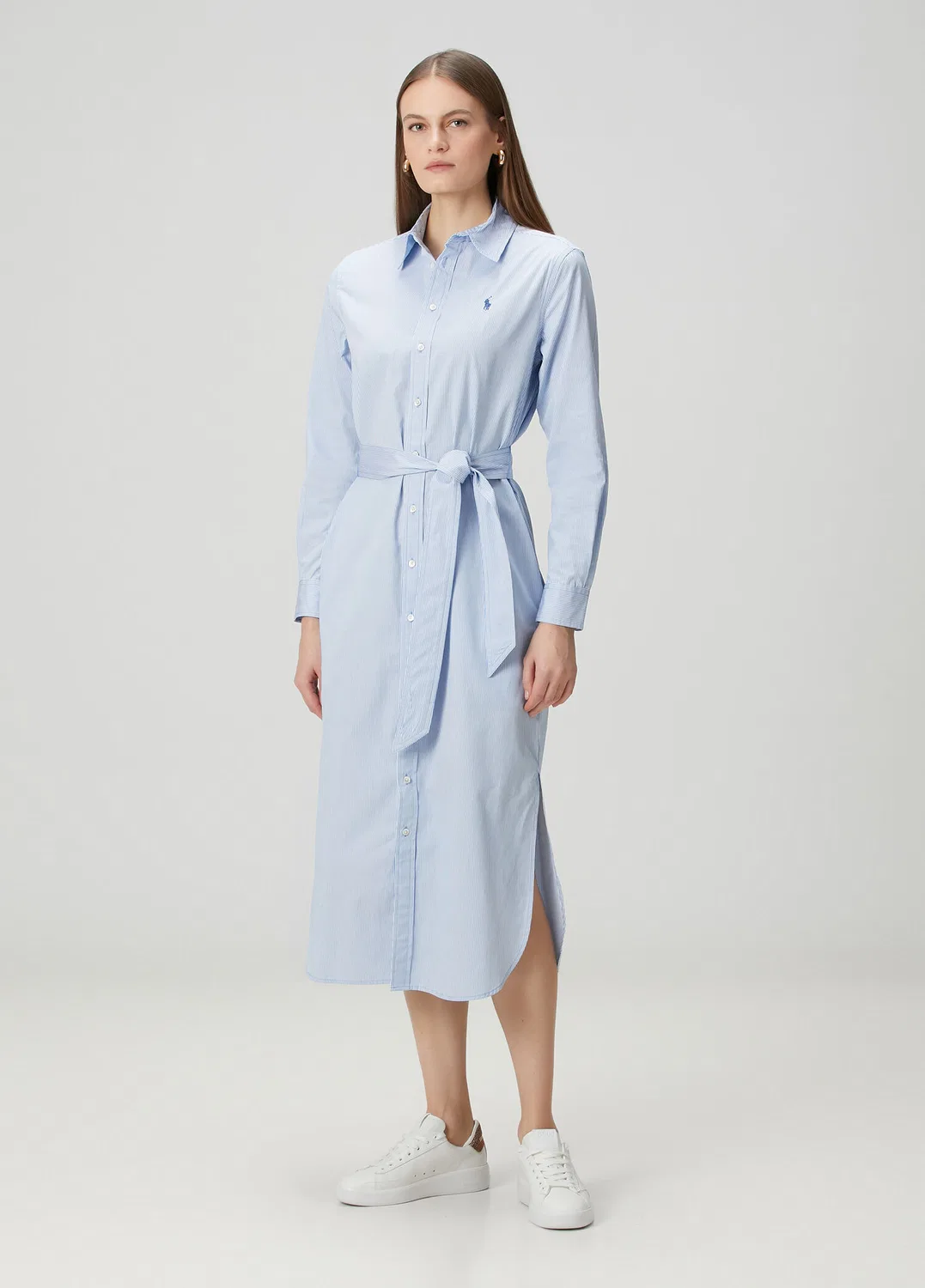 Платье-рубашка миди Polo Ralph Lauren, blue — фото 3