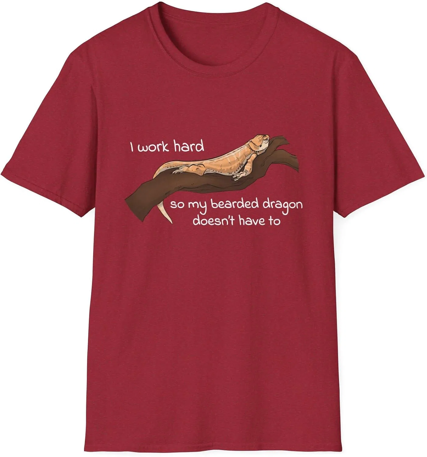 Футболка унисекс с принтом Funny Bearded Dragon, Antique Cherry Red