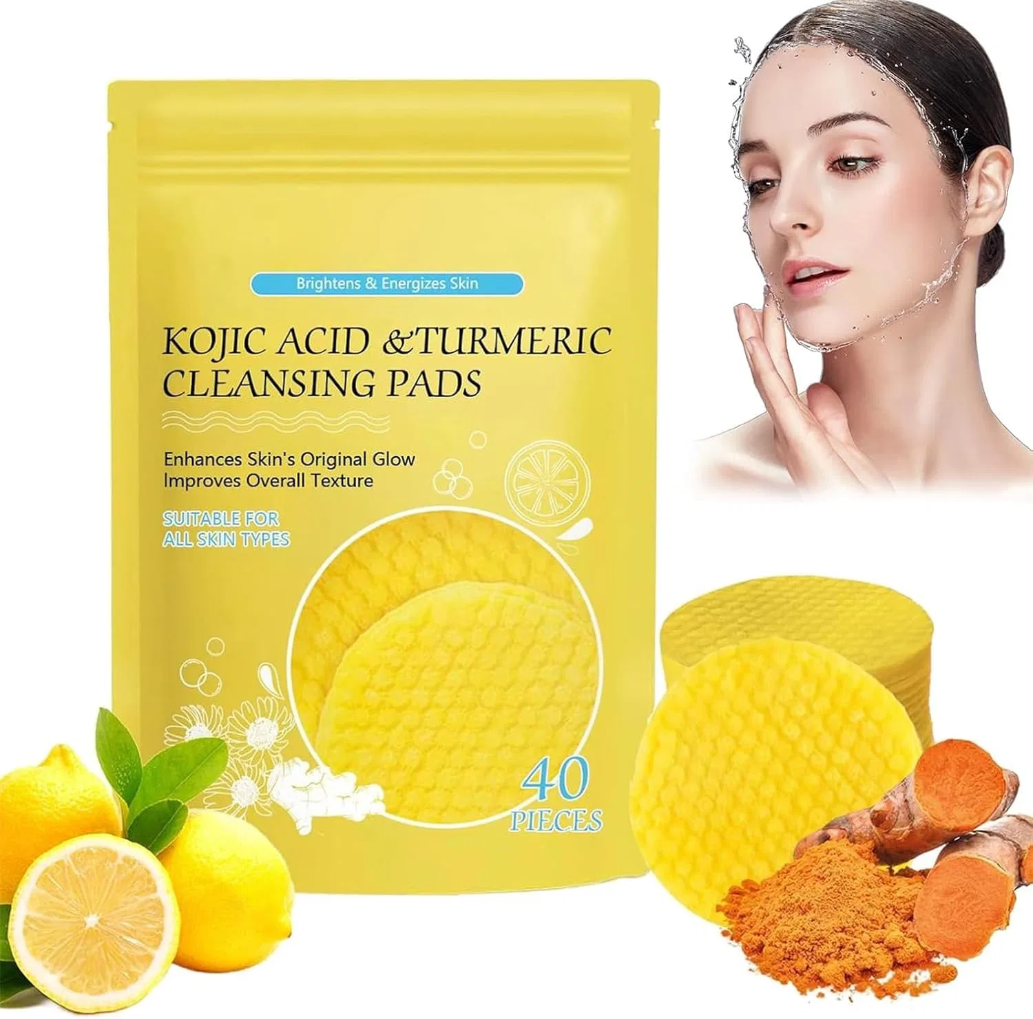 Очищающие патчи с куркумой и койевой кислотой, Ashopfun, 1 упаковка, 6.6 см