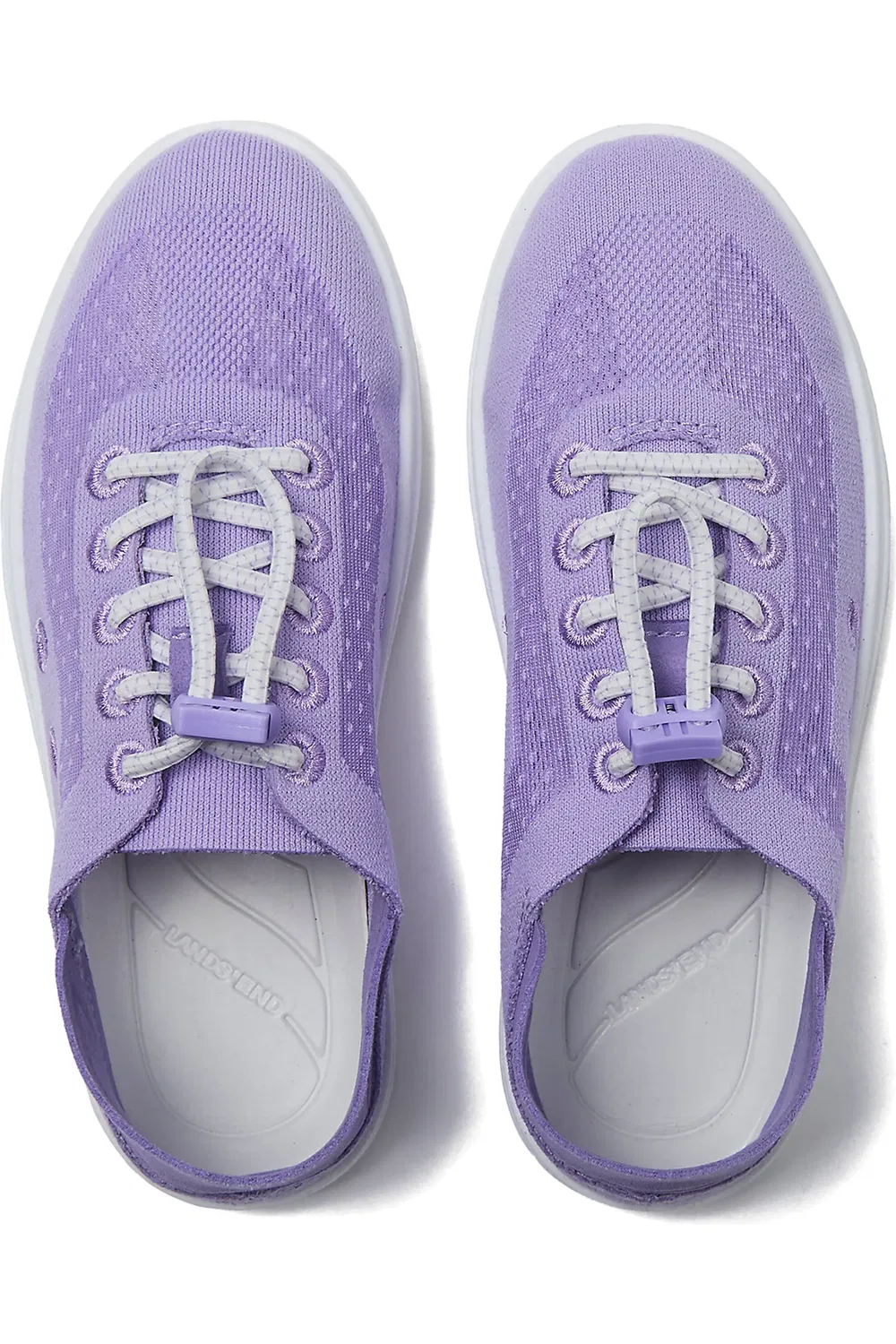 Детские кроссовки водонепроницаемые Easy On Water-Friendly Sneakers Lands' End, Lilac — фото 2