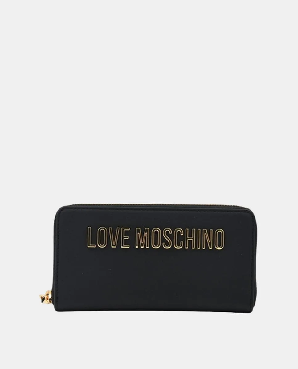 

Кошелек на молнии с логотипом Love Moschino, черный