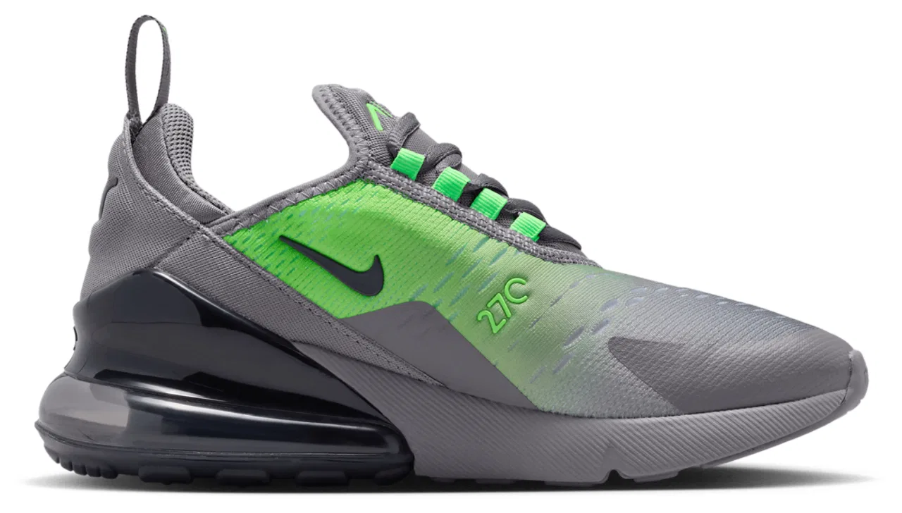 Кроссовки для мальчиков Air Max 270 Nike, цвет Pencil Point/Anthracite/Lime Blast