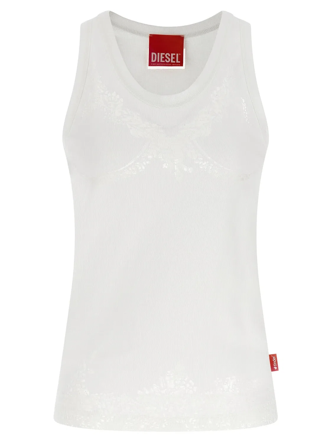 Майка Diesel x Tinder 'Pr-T-Anki-Lace-R', белый