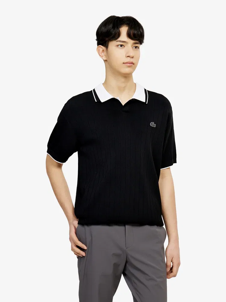 Пуловер с открытым воротником LACOSTE, Black