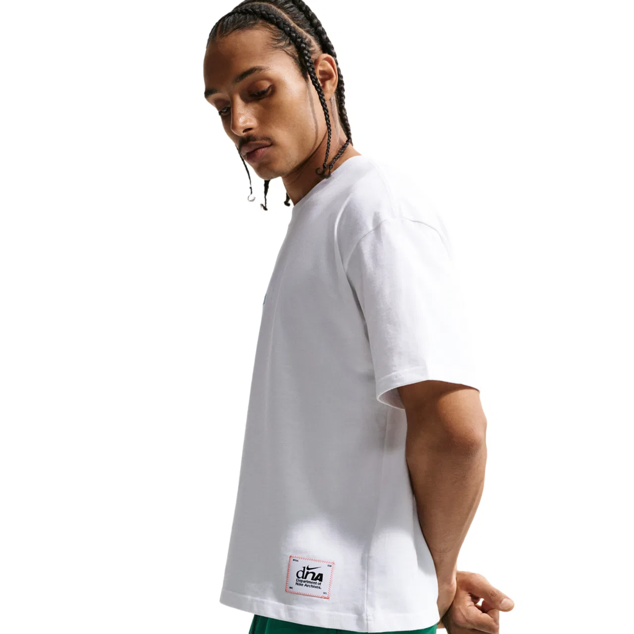 Мужская футболка с принтом Boxy Futbol Loose Tee Nike, White Canary Lt Photo Blue — фото 2
