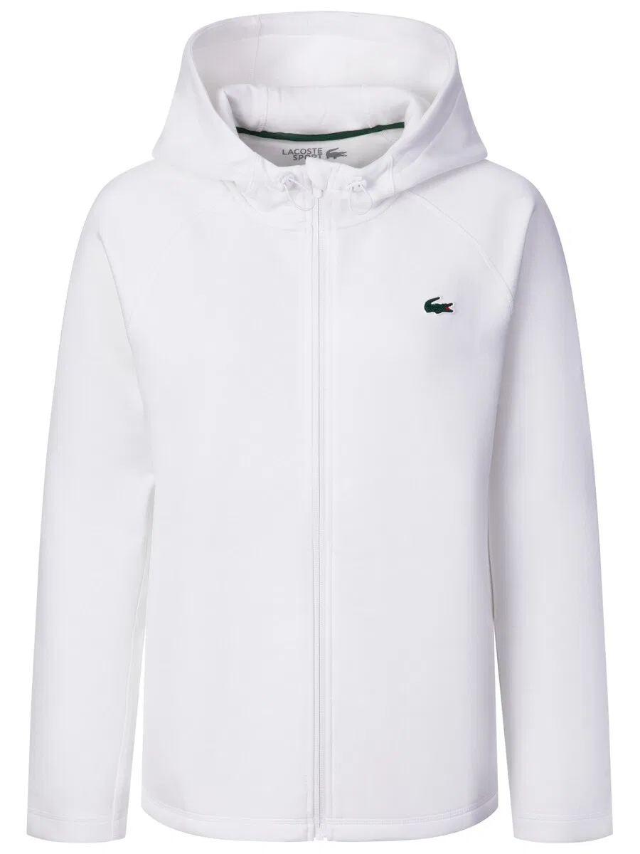 Худи на молнии LACOSTE белого цвета