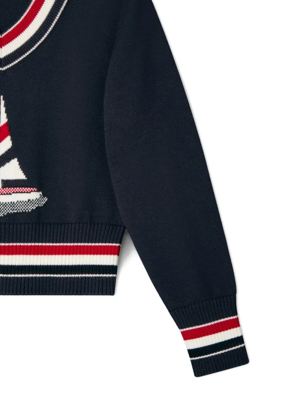 Толстовка вязки интарсия Thom Browne Kids, черный — фото 3