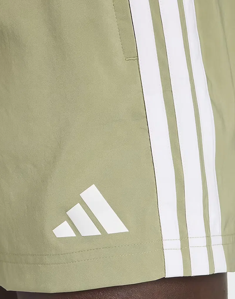 Плавки Adidas performance 3-полоски, цвет: зеленый/белый — фото 4