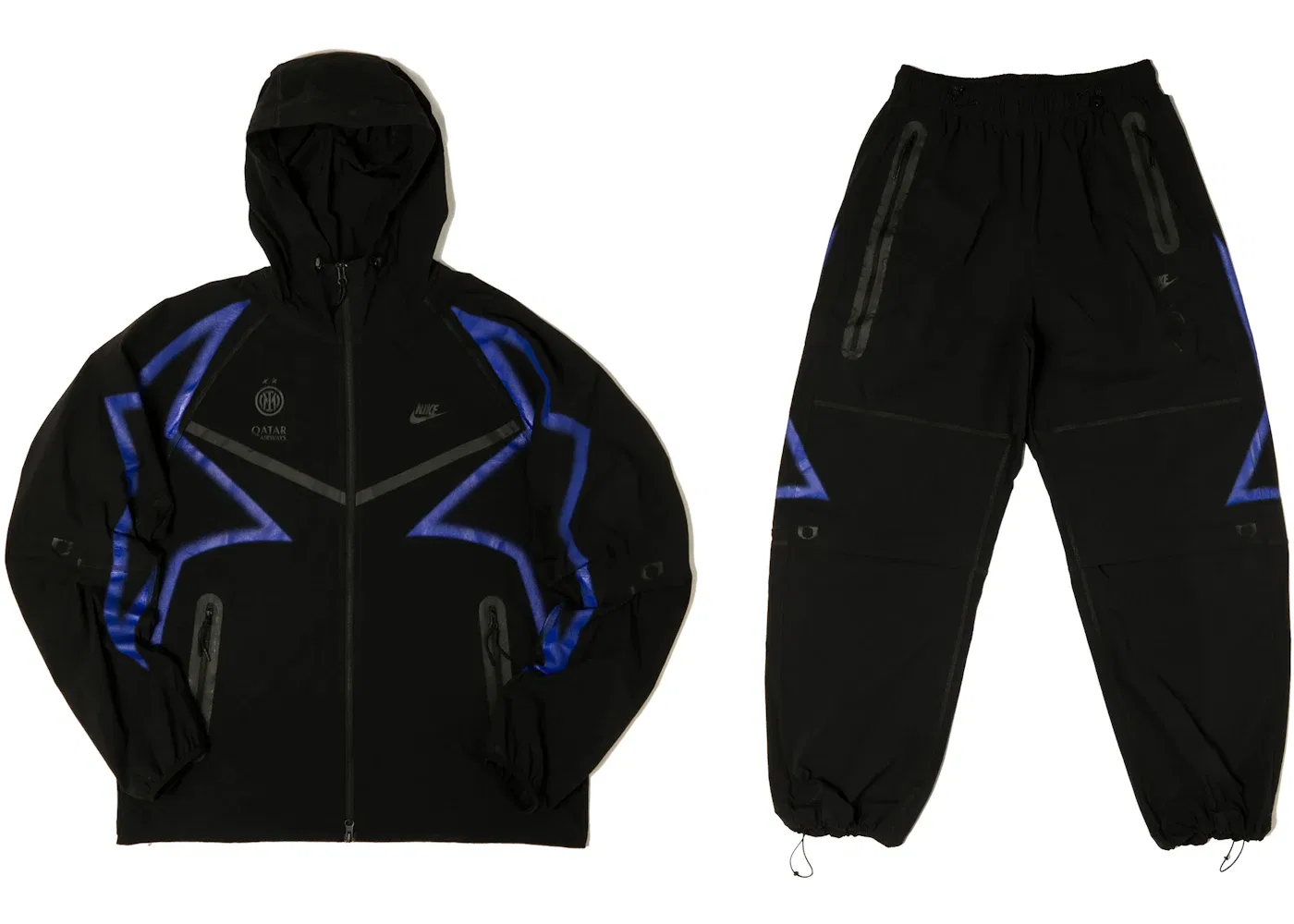 Мужской спортивный костюм из техноткани One Block Down Tech Woven Suit Nike, Black/Blue