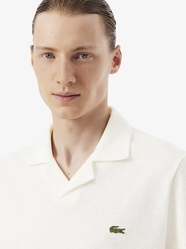 Футболка поло с коротким рукавом из льна PH2449 LACOSTE, White — фото 2