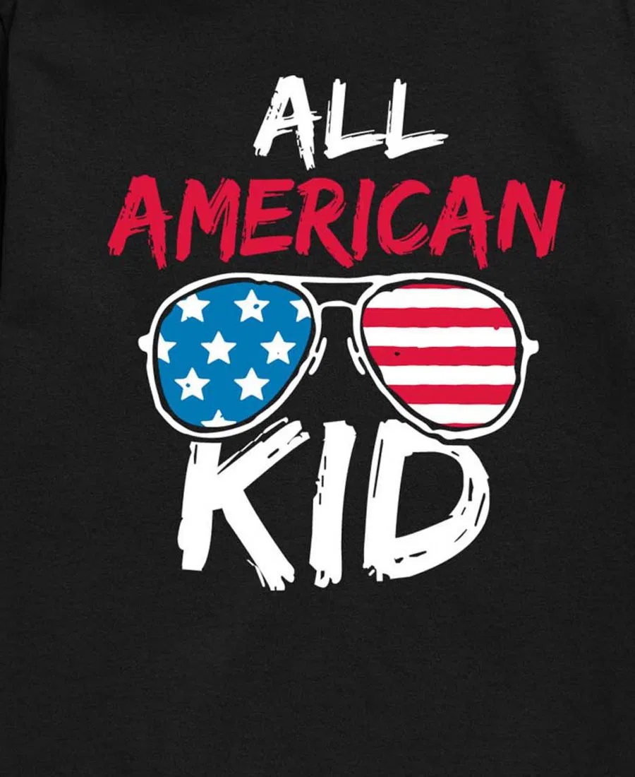 Детская футболка с принтом Hybrid All American Kid, Black — фото 3