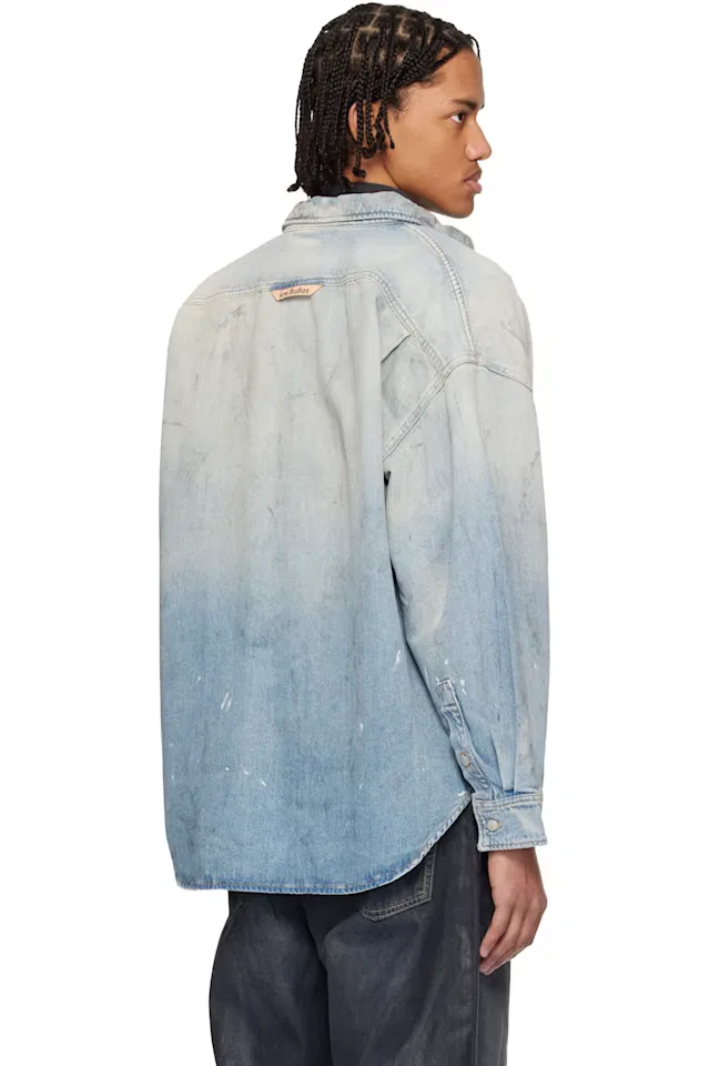 Синяя выцветшая джинсовая рубашка Acne Studios — фото 3