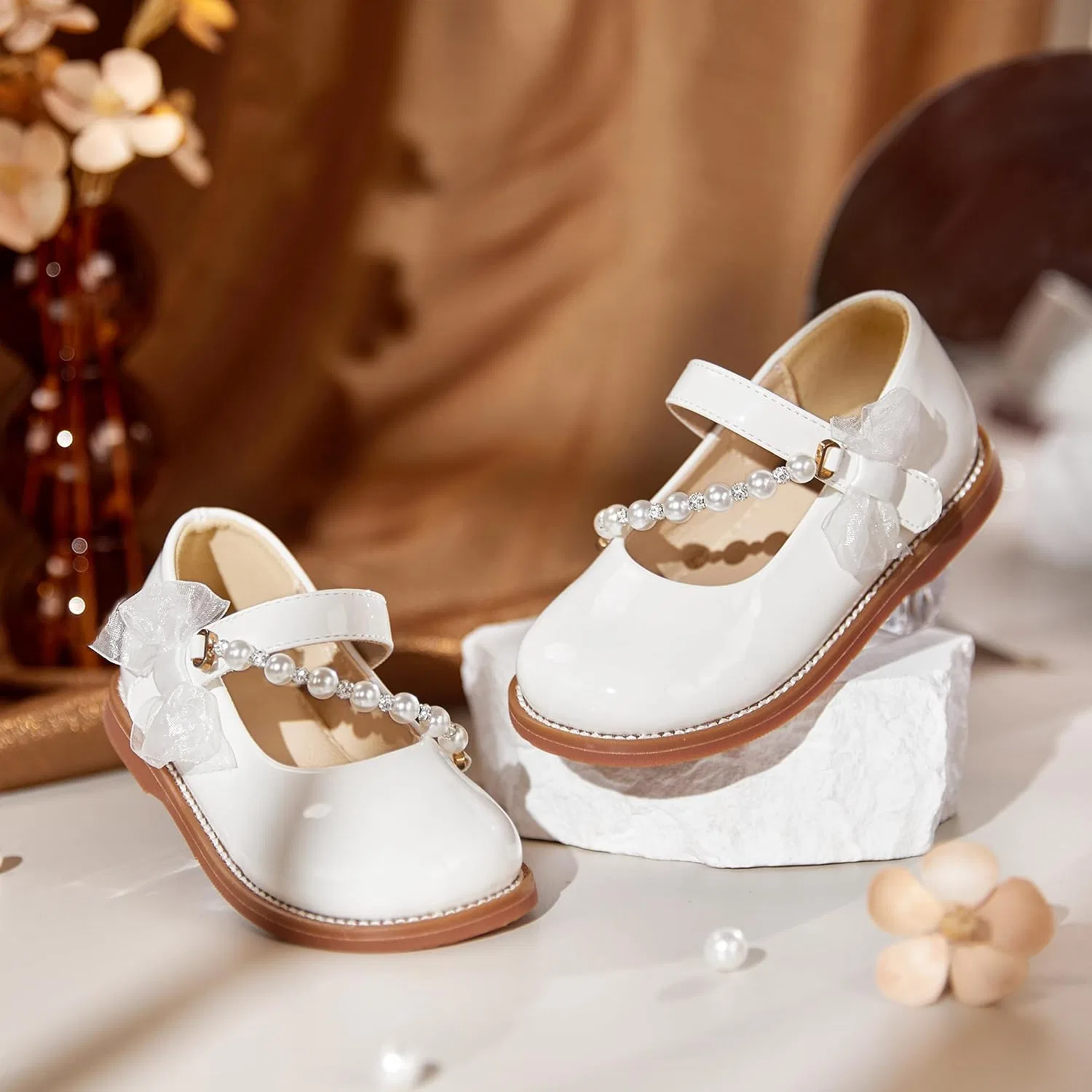 Детские балетки для девочек Princess Ballet Flats Kiderence, White — фото 3
