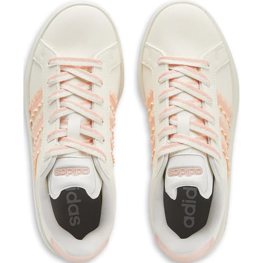 Детские кроссовки Grand Court 3.0 на шнуровке Adidas, White — фото 4