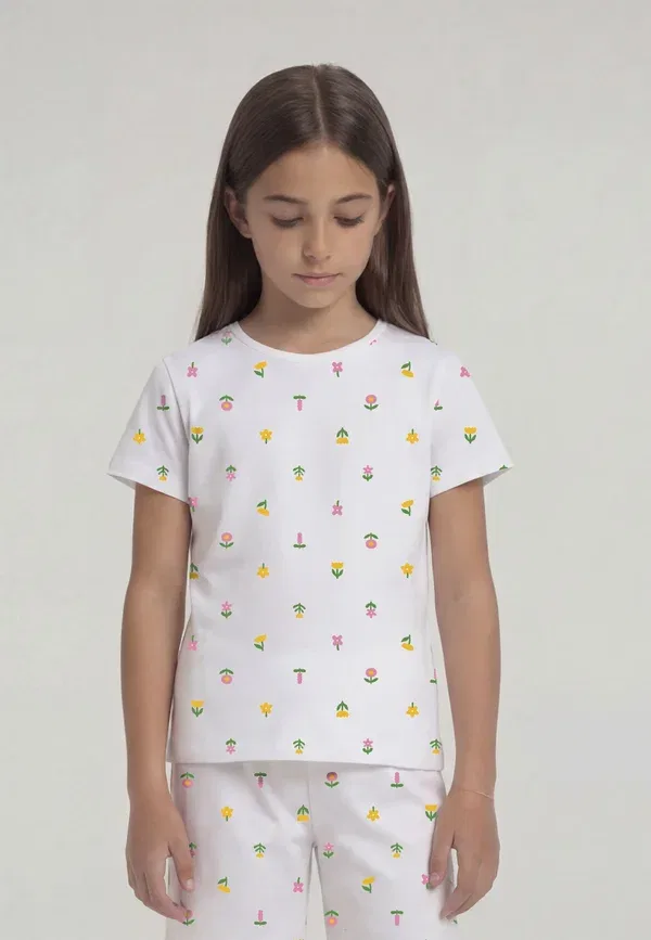 Пижамный комплект с принтом Pyjamas short sleeved Two Soon, Bright White, белый — фото 2
