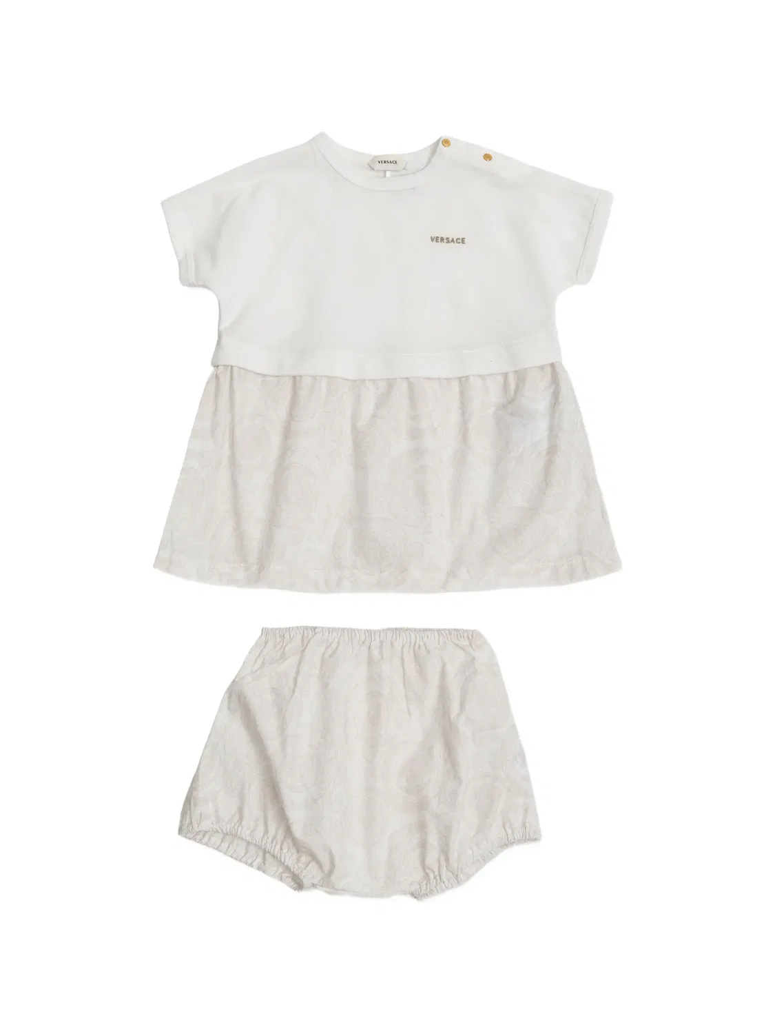Платье с принтом Barocco Versace Kids, белый