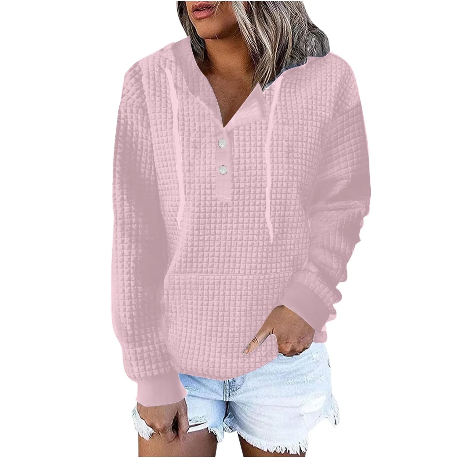 Женский худи с длинным рукавом с капюшоном, Pink