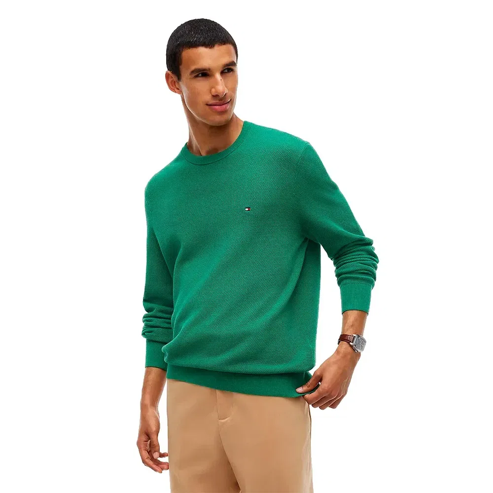 Мужской свитер с фактурным узором Tommy hilfiger, Green