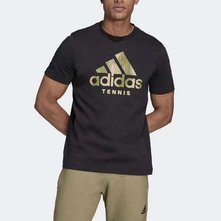 Футболка с принтом логотипа Adidas, черная