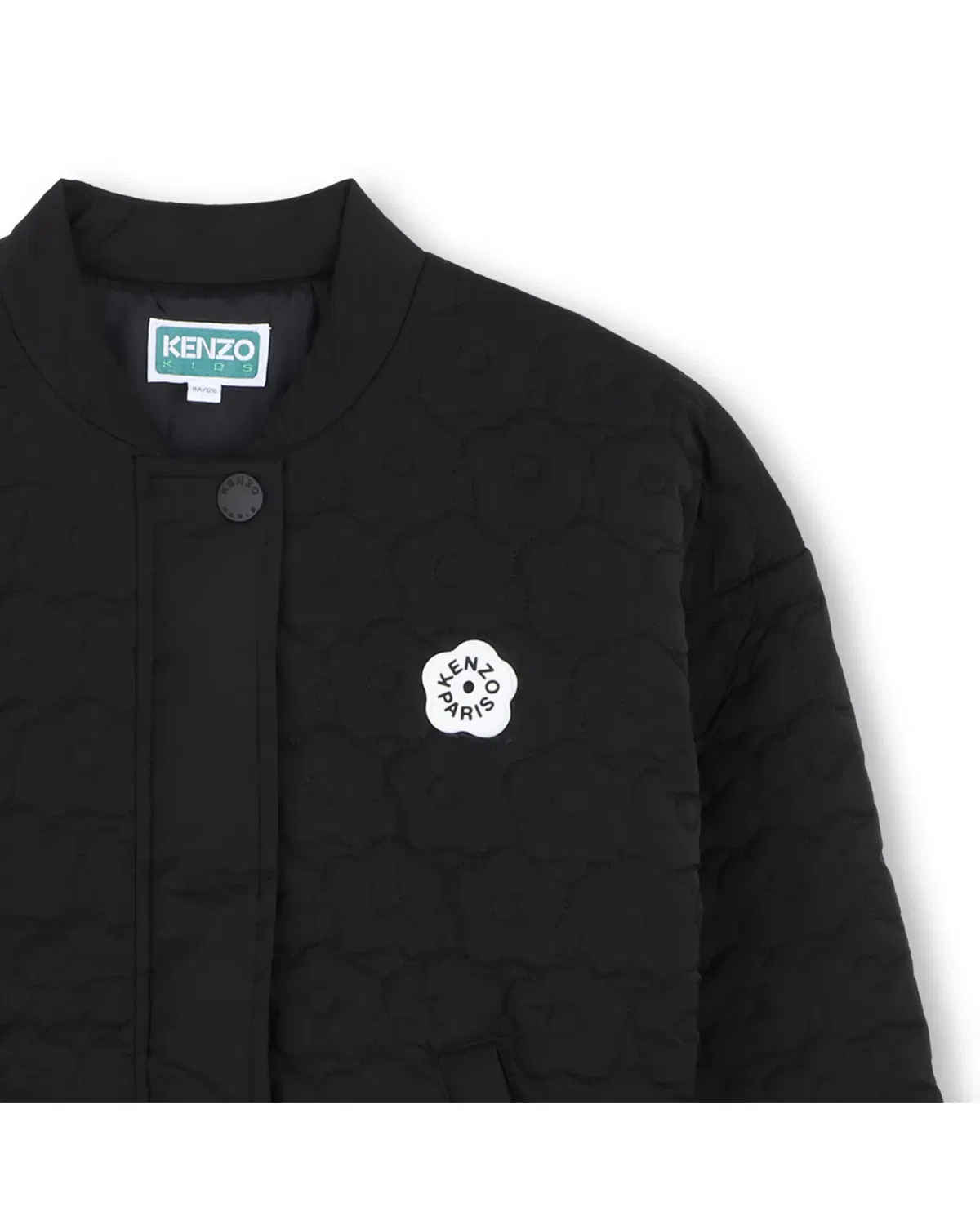 Детская куртка для девочек с принтом Kenzo Kids, Negro — фото 2