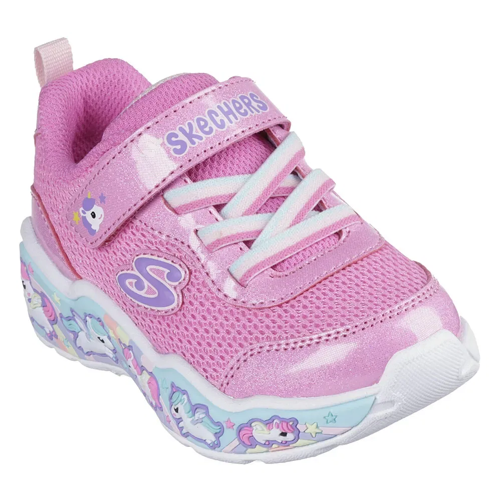 Детские кроссовки для девочек с блестящим верхом Skechers Play Scene Fun Squad, Pink