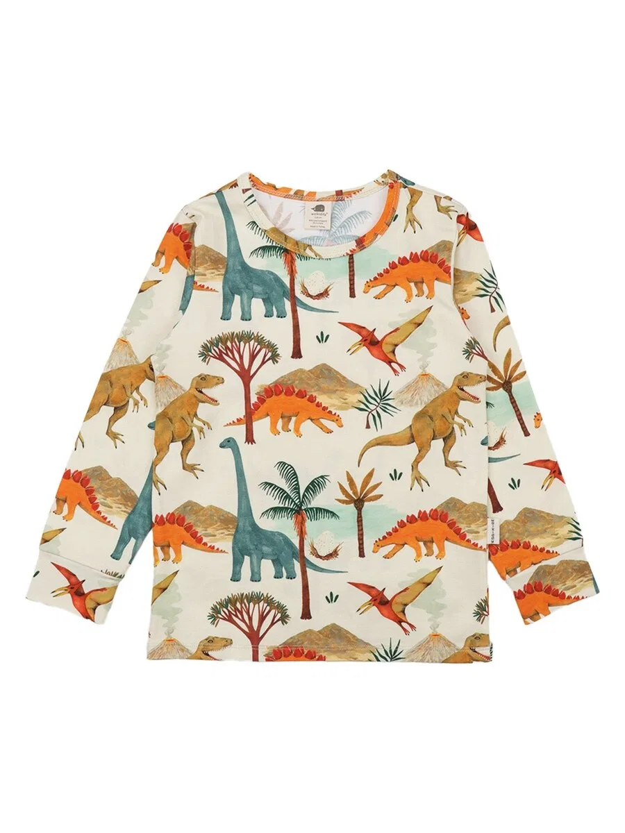 Пижама Walkiddy «Мир динозавров» коричневого цвета — фото 2