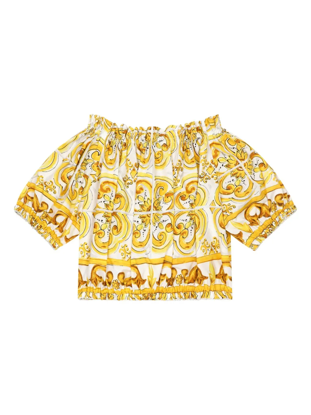 Поплиновая блузка Dolce & Gabbana Kids, желтый — фото 2
